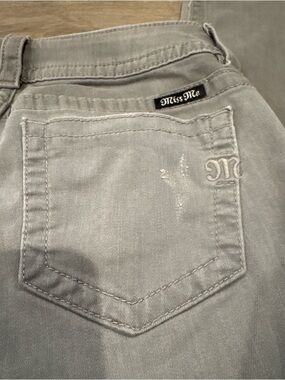 Miss Me Gray Stretch Mid-Rise Skinny Jeans